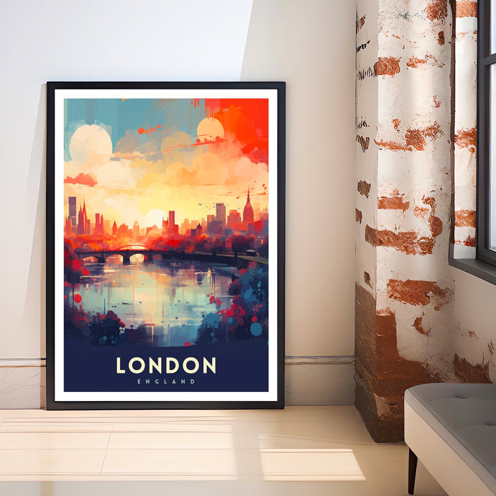 London Travel Poster London Wall Art London Home Decor London Illustration Travel Poster Gift For London UK Home Decor