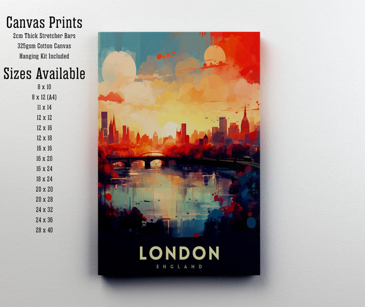 London Travel Poster London Wall Art London Home Decor London Illustration Travel Poster Gift For London UK Home Decor