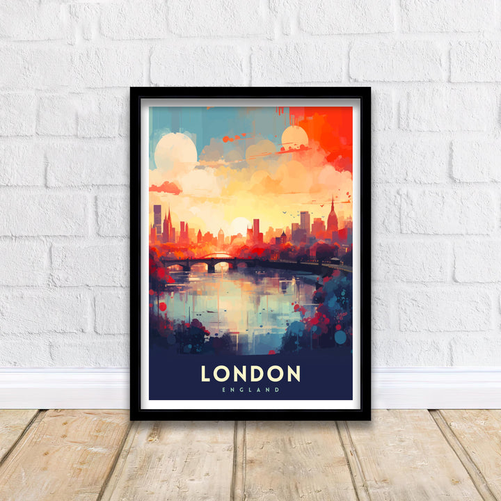 London Travel Poster London Wall Art London Home Decor London Illustration Travel Poster Gift For London UK Home Decor