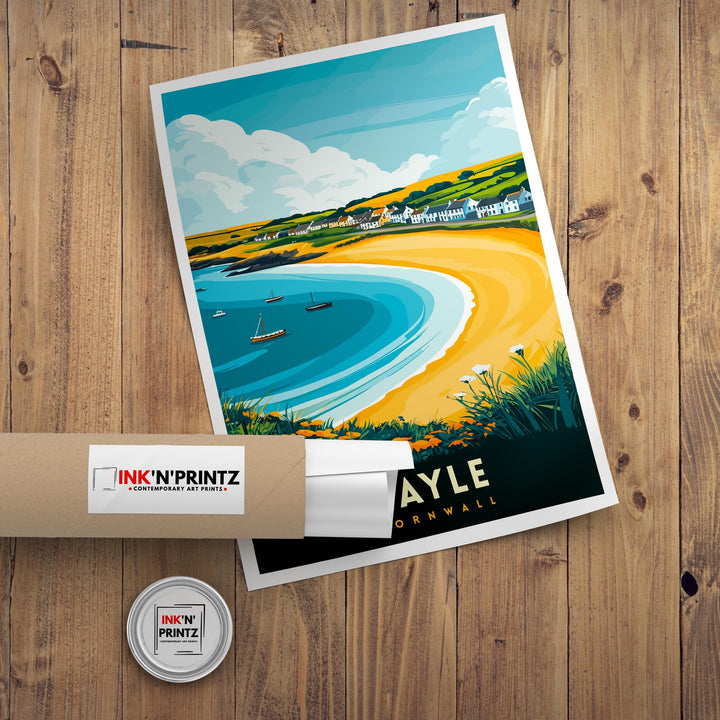 Hayle Cornwall Travel Poster Cornwall