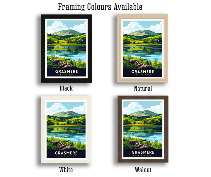 Grasmere Lake District Travel Poster Grasmere