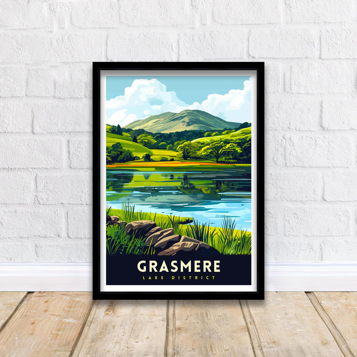 Grasmere Lake District Travel Poster Grasmere