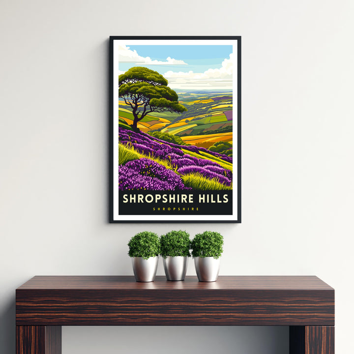 Shropshire Hills Travel Poster Shropshire