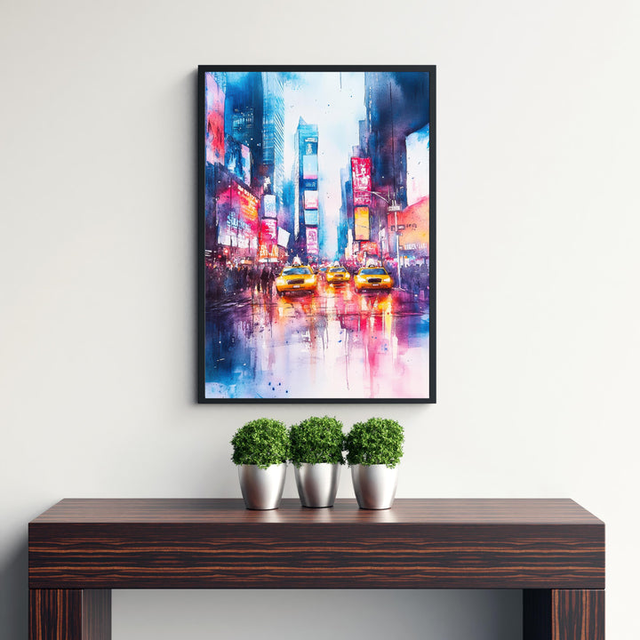 Times Square Watercolor Painting Wall Art Times Square Poster New York City Art Watercolor Art Urban Landscape Nature Lover Gift