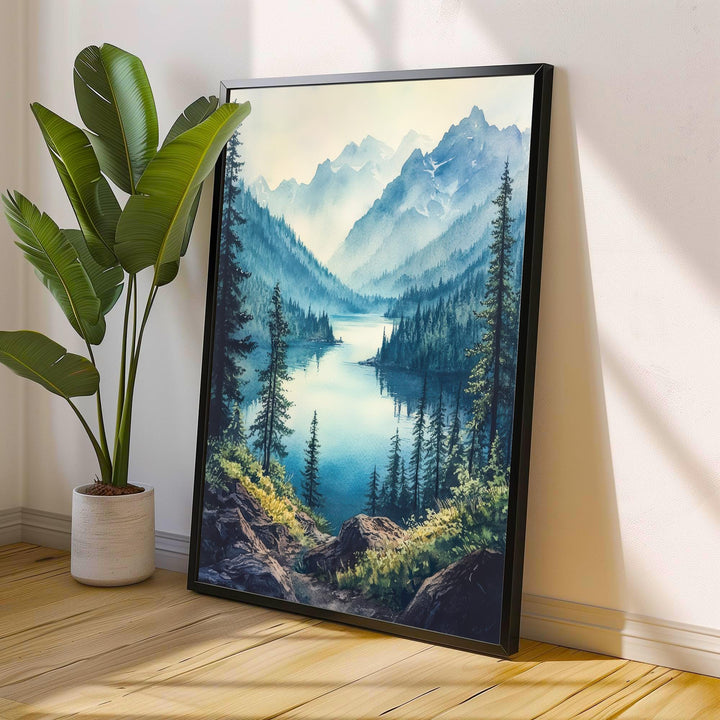 Washington State Watercolor Poster Wall Art Pacific Northwest Art Washington Landscape Watercolour Art Scenic Views Nature Lover Gift