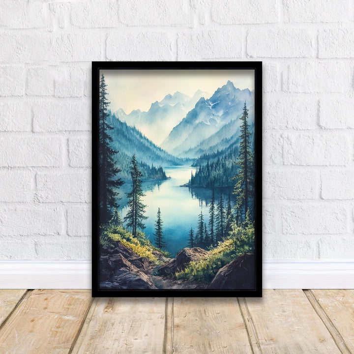 Washington State Watercolor Poster Wall Art Pacific Northwest Art Washington Landscape Watercolour Art Scenic Views Nature Lover Gift