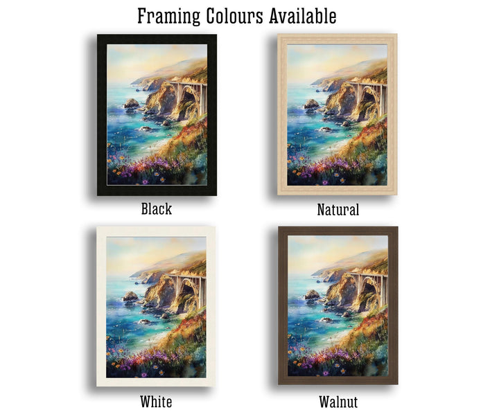 Big Sur California Watercolor Painting Wall Art Big Sur Poster Coastal Art California Landscape Watercolor Art Nature Lover Gift