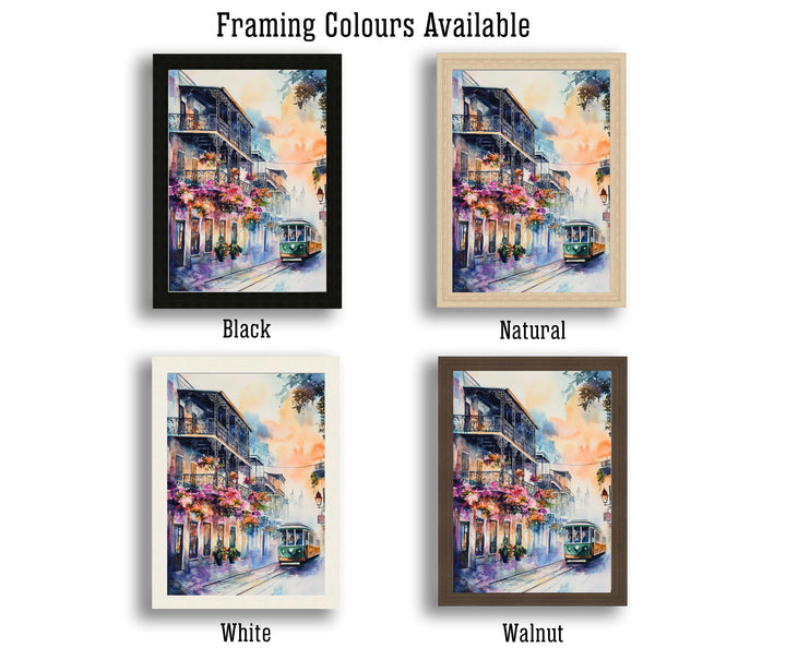 New Orleans Watercolor Painting Wall Art New Orleans Poster French Quarter Art Watercolor Art Mardi Gras Decor Louisiana Gift