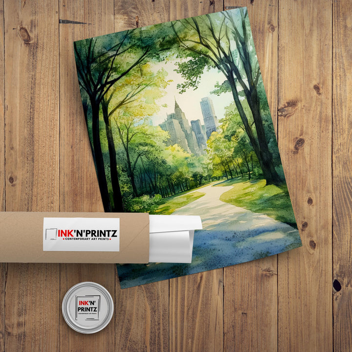 Central Park Watercolor Painting Wall Art Central Park Poster New York City Art Watercolor Art NYC Landscape Nature Lover Gift
