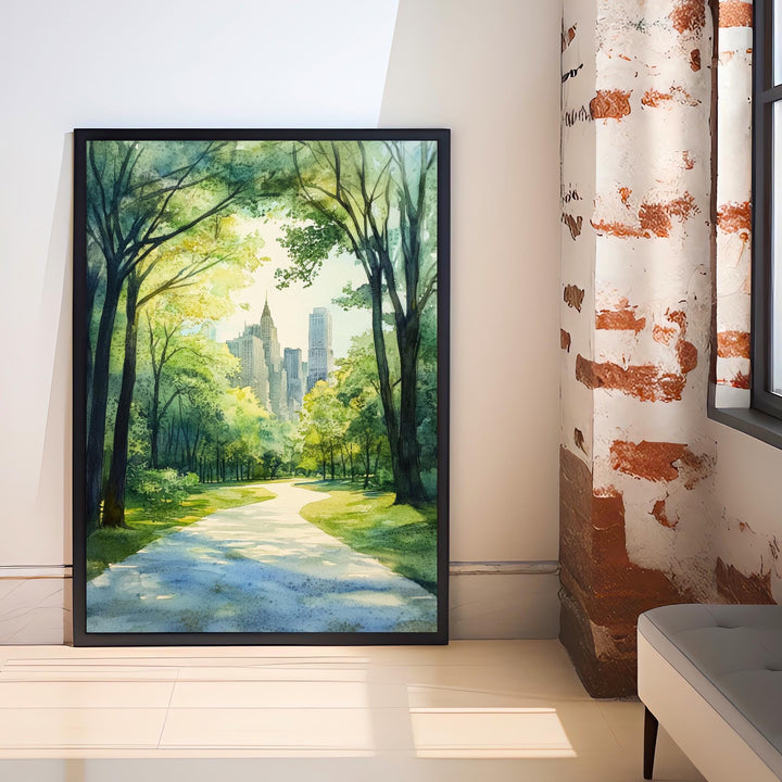 Central Park Watercolor Painting Wall Art Central Park Poster New York City Art Watercolor Art NYC Landscape Nature Lover Gift