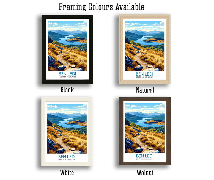 Ben Ledi Scotland Watercolor Painting Wall Art Ben Ledi Poster Scottish Highlands Art Nature Lover Gift Mountain Landscape Art
