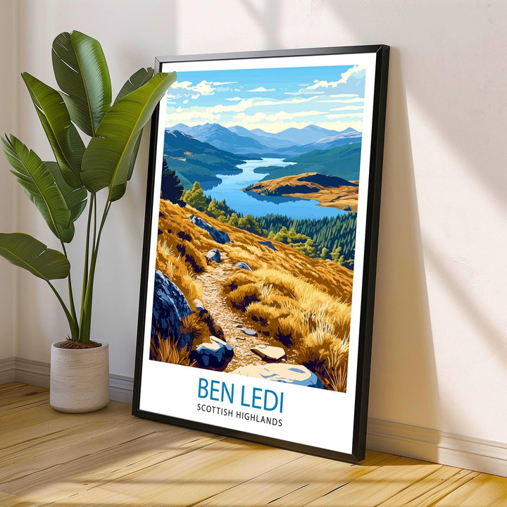 Ben Ledi Scotland Watercolor Painting Wall Art Ben Ledi Poster Scottish Highlands Art Nature Lover Gift Mountain Landscape Art