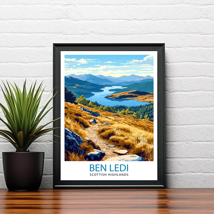 Ben Ledi Scotland Watercolor Painting Wall Art Ben Ledi Poster Scottish Highlands Art Nature Lover Gift Mountain Landscape Art