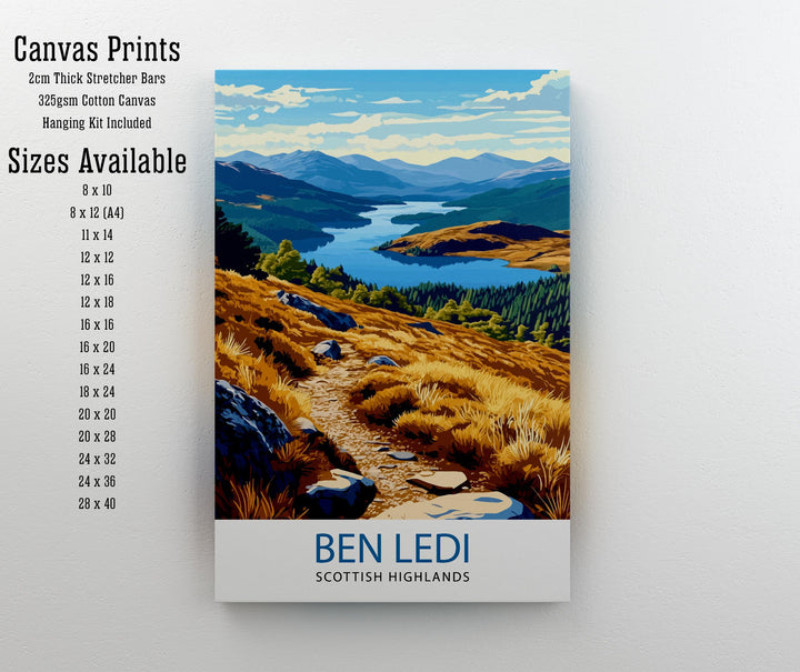 Ben Ledi Scotland Watercolor Painting Wall Art Ben Ledi Poster Scottish Highlands Art Nature Lover Gift Mountain Landscape Art