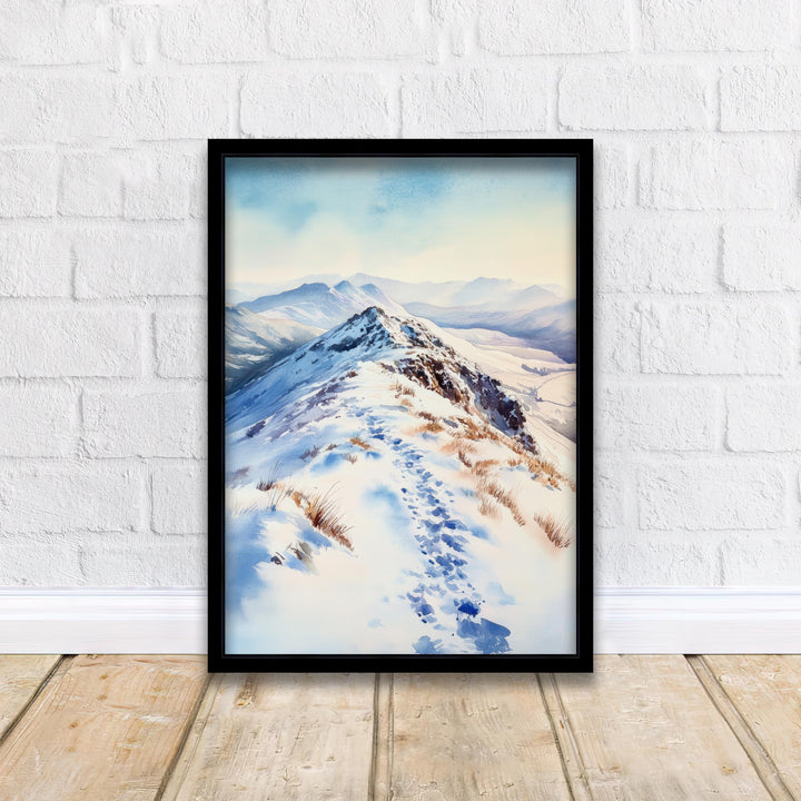 Cat Bells Watercolor Painting, Lake District Art, Cat Bells Mountain Poster, Watercolor Landscape, Nature Wall Art, UK Travel Decor