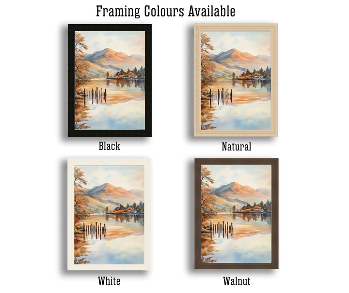 Derwentwater Lake District Watercolor Painting Lake District Landscape Art Derwentwater Poster UK Nature Art Watercolor Lake Painting Scenic