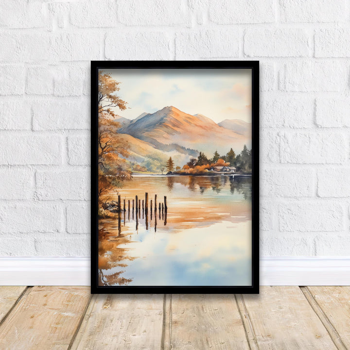 Derwentwater Lake District Watercolor Painting Lake District Landscape Art Derwentwater Poster UK Nature Art Watercolor Lake Painting Scenic