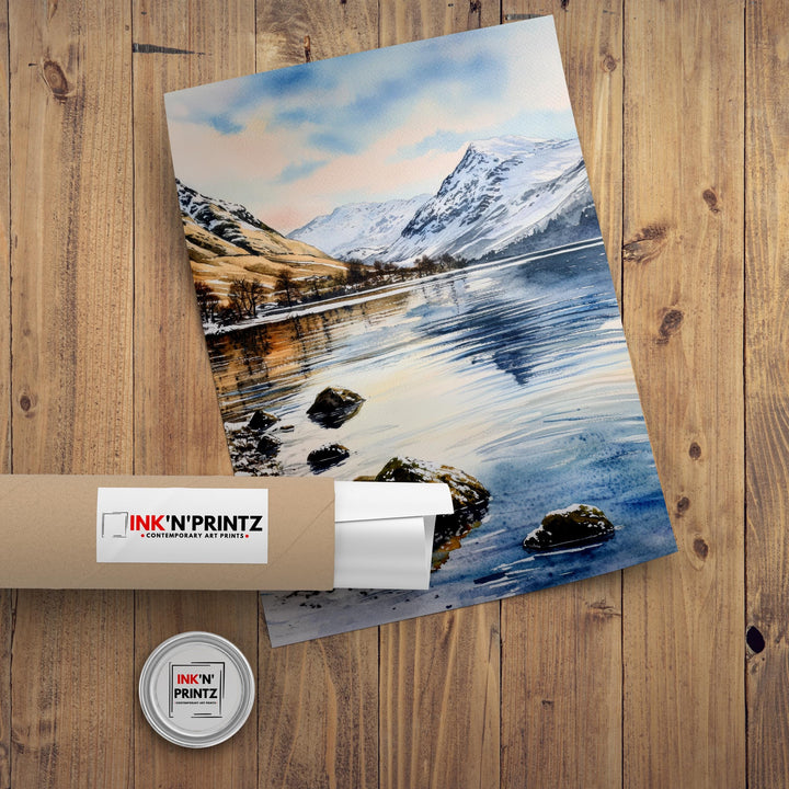 Ullswater Lake District Watercolor Painting Lake District Art Watercolor Landscape Ullswater Poster Scenic Lake Art UK Nature Art