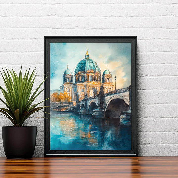 Berlin Watercolor Painting Berlin City Art Watercolor Landscape Berlin Poster German City Art Urban