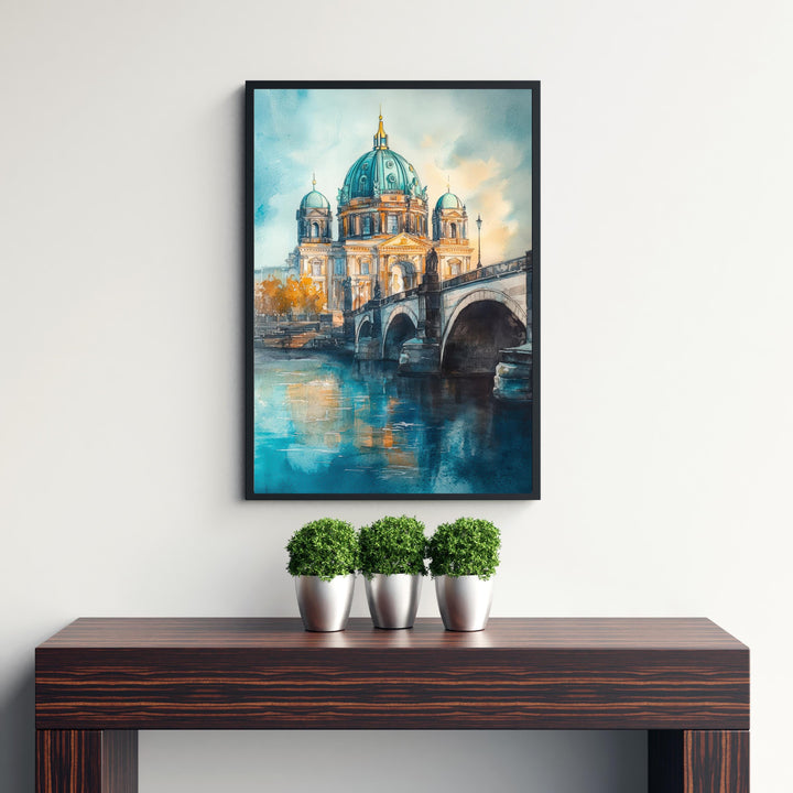 Berlin Watercolor Painting Berlin City Art Watercolor Landscape Berlin Poster German City Art Urban