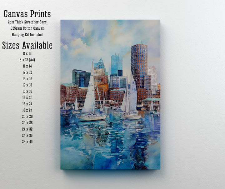 Boston Watercolor Painting Boston City Art Watercolor Landscape Boston Poster Urban