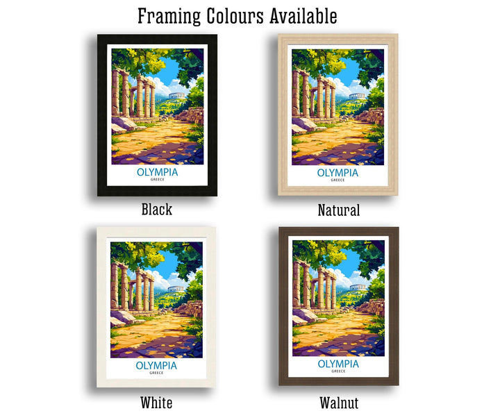Olympia Travel Poster Ancient Greece Art Poster Historic Olympia Poster Greece Ruins