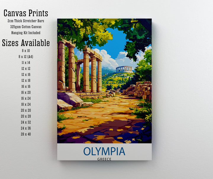 Olympia Travel Poster Ancient Greece Art Poster Historic Olympia Poster Greece Ruins