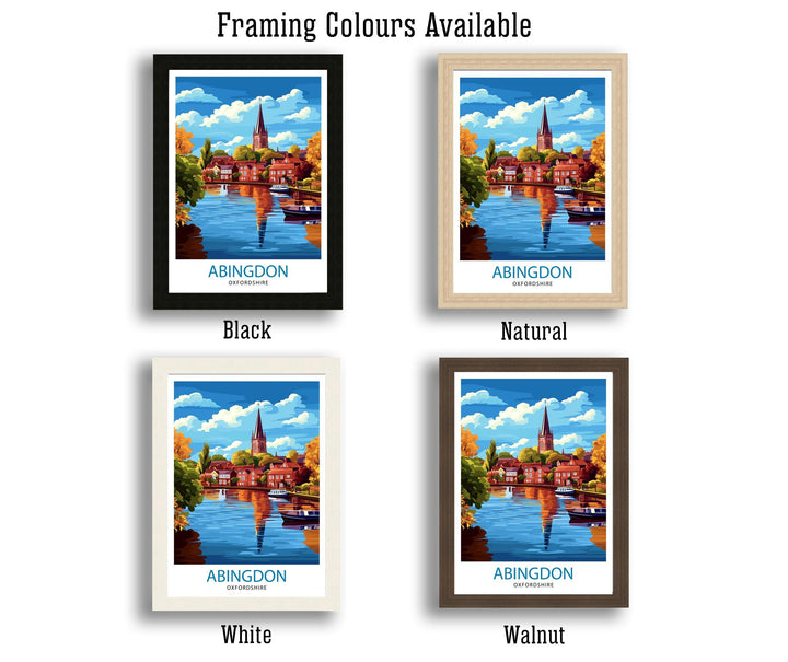 Abingdon Oxfordshire Travel Poster Historic Abingdon Art Poster Oxfordshire Landscape Poster Abingdon Town