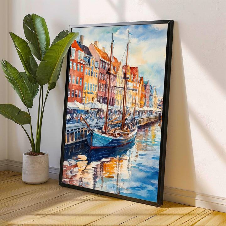 Copenhagen Watercolor Painting Danish City Art Copenhagen Skyline Poster Watercolor Cityscape Scenic Copenhagen
