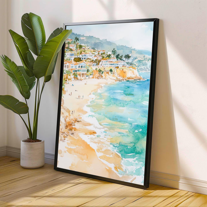 Laguna Beach Watercolor Painting California Coastal Art Laguna Beach Poster Watercolor Seascape Beach Art Scenic Laguna Beach Decor