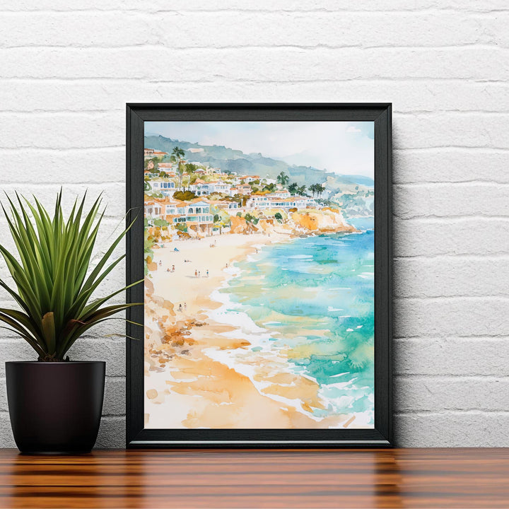 Laguna Beach Watercolor Painting California Coastal Art Laguna Beach Poster Watercolor Seascape Beach Art Scenic Laguna Beach Decor