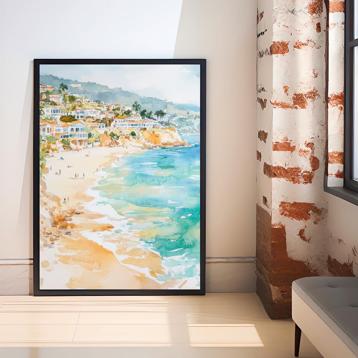 Laguna Beach Watercolor Painting California Coastal Art Laguna Beach Poster Watercolor Seascape Beach Art Scenic Laguna Beach Decor
