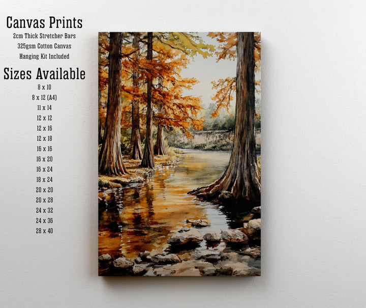 Texas Hill Country Watercolor Painting Texas Landscape Art Watercolor Hill Country Poster Scenic Texas Art Wildflower Decor