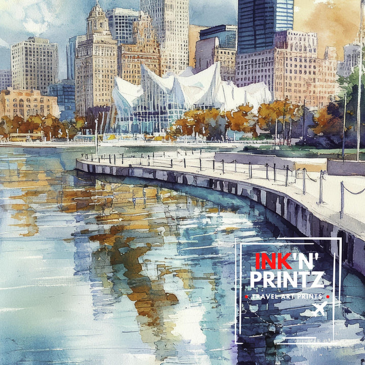 Wisconsin Watercolor Painting Wisconsin Landscape Art Watercolor Nature Poster Scenic Wisconsin Art Rural Wisconsin Decor