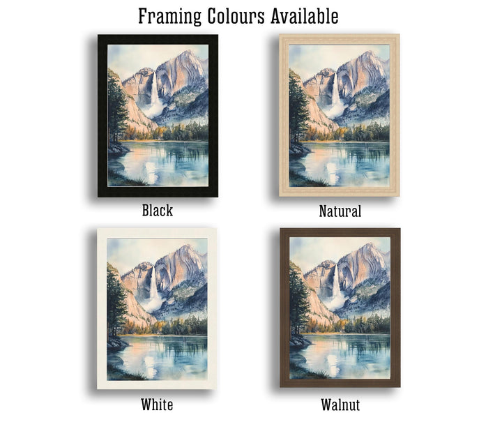 Yosemite National Park Watercolor Painting Yosemite Landscape Art Yosemite Falls Poster Watercolor Nature Art Scenic National Park Decor