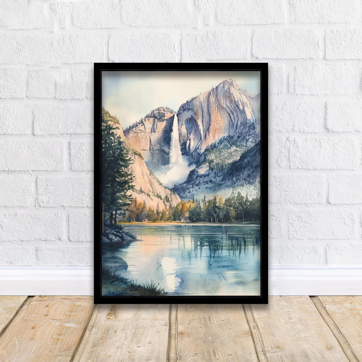 Yosemite National Park Watercolor Painting Yosemite Landscape Art Yosemite Falls Poster Watercolor Nature Art Scenic National Park Decor