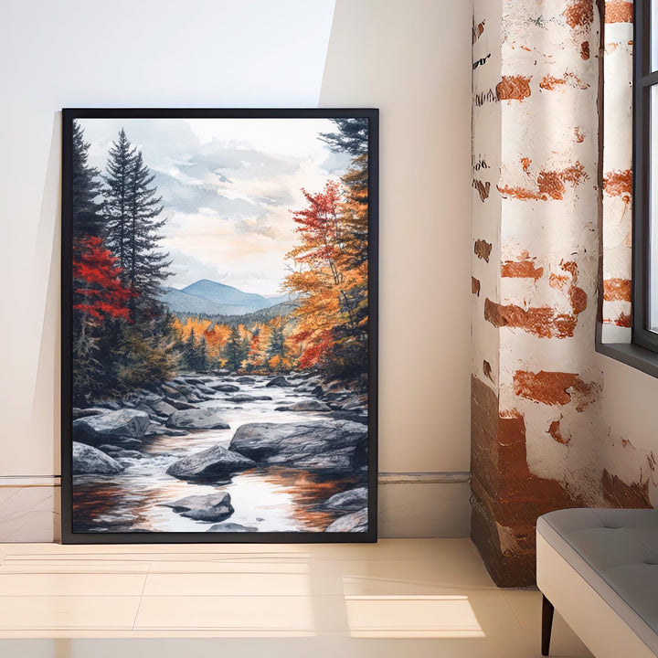 Adirondack Mountains Watercolor Painting Adirondack Landscape Art Watercolor Nature Poster Scenic Adirondacks Art Mountain Decor