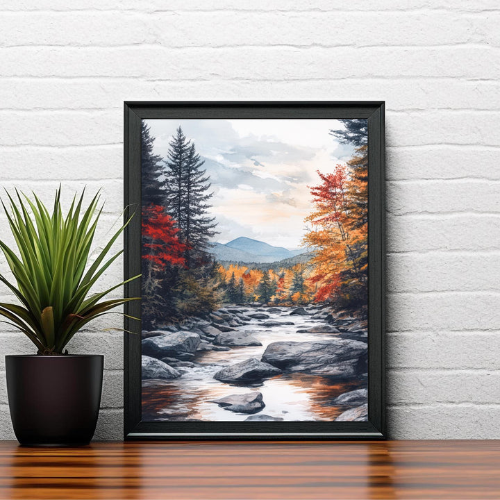 Adirondack Mountains Watercolor Painting Adirondack Landscape Art Watercolor Nature Poster Scenic Adirondacks Art Mountain Decor