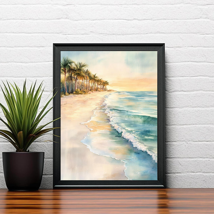 Marco Island Watercolor Painting Florida Beach Art Marco Island Poster Watercolor Seascape Tropical Art Scenic Marco Island Decor