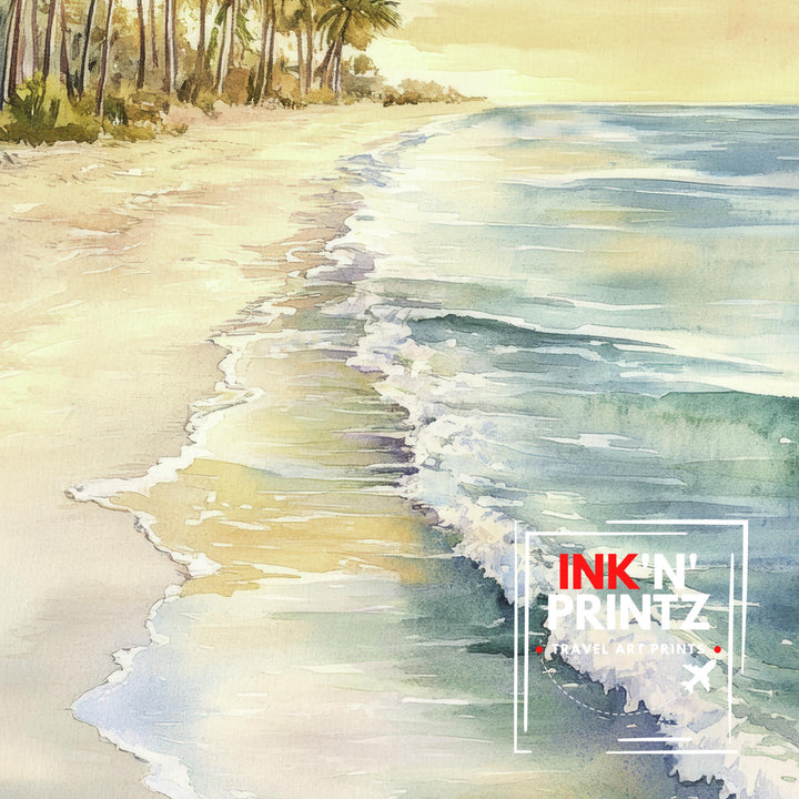 Marco Island Watercolor Painting Florida Beach Art Marco Island Poster Watercolor Seascape Tropical Art Scenic Marco Island Decor