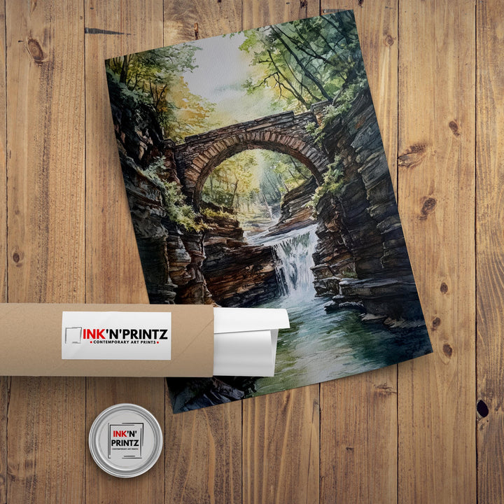 Finger Lakes Watercolor Painting New York Landscape Art Finger Lakes Poster Watercolor Nature Art Scenic Finger Lakes Decor