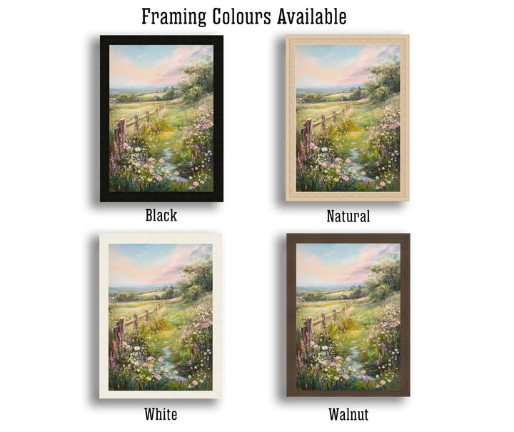 Vintage Wildflower Meadow Poster Cottagecore Decor Dark Academia Art Enchanted Floral Illustration Rustic Nature Wall Art