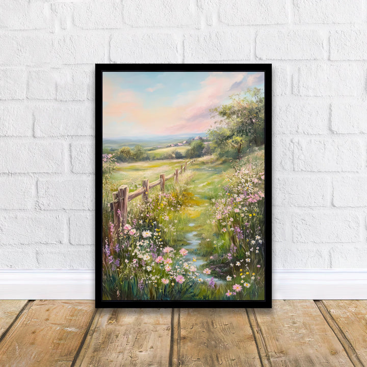 Vintage Wildflower Meadow Poster Cottagecore Decor Dark Academia Art Enchanted Floral Illustration Rustic Nature Wall Art
