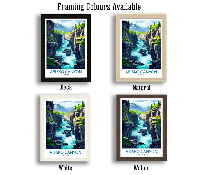 Abisko Canyon Travel Poster Sweden Landscape Art Abisko Poster Scenic Canyon Art Swedish Nature Decor Abisko Wall Art