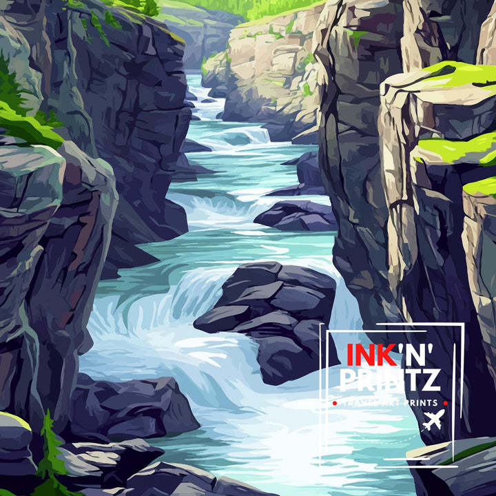 Abisko Canyon Travel Poster Sweden Landscape Art Abisko Poster Scenic Canyon Art Swedish Nature Decor Abisko Wall Art