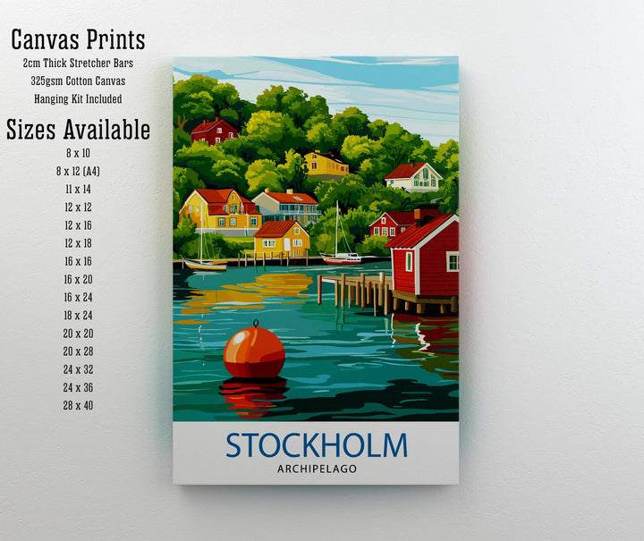 Stockholm Archipelago Travel Poster Sweden Archipelago Art Stockholm Poster Scenic Archipelago Decor Swedish Nature Art