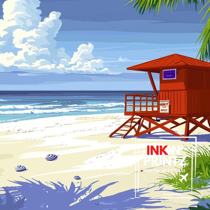 Siesta Key Travel Poster – Scenic Florida Beach Art & Tropical Wall Decor