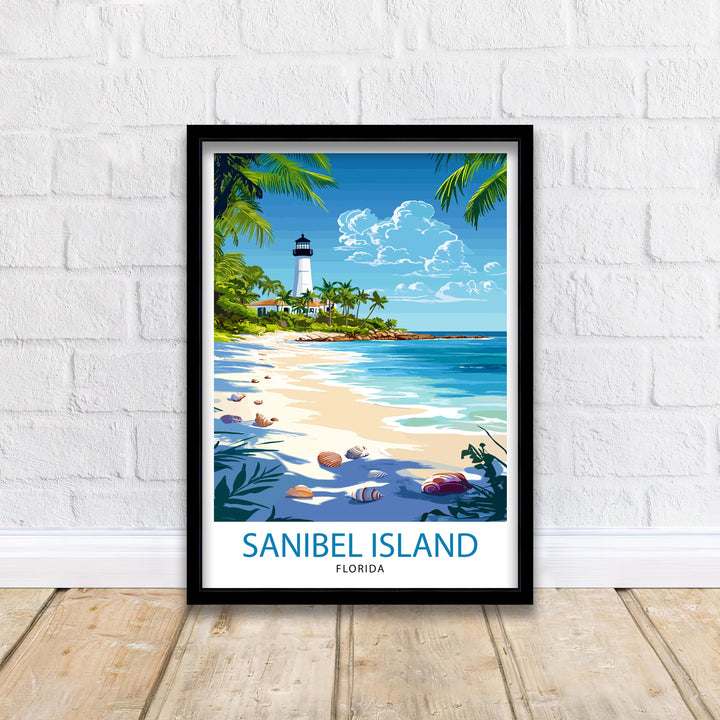 Sanibel Island Travel Poster Florida Beach Art Sanibel Poster Scenic Island Poster Tropical Travel Decor Sanibel Island Wall Art