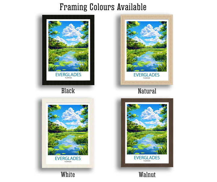 Everglades Florida Travel Poster Everglades National Park Art Scenic Florida Poster Everglades Wildlife Decor Tropical Nature Art