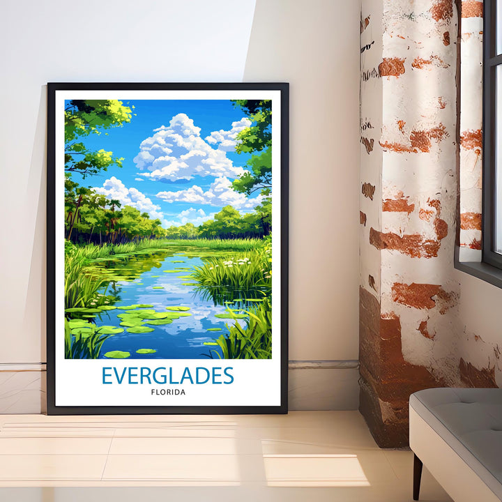 Everglades Florida Travel Poster Everglades National Park Art Scenic Florida Poster Everglades Wildlife Decor Tropical Nature Art